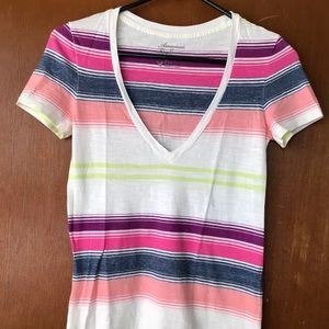 AEO Striped V-neck top Sz S/P